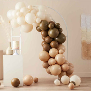 Balloon - Plain Latex Taupe, Brown & Peach Balloon Arch