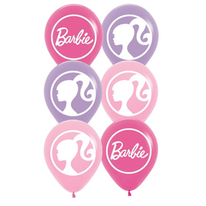 Balloon - Printed Latex Barbie Latex Balloons 30cm 6pk