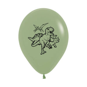 Balloon - Printed Latex Dinosaurs Fashion Eucalyptus Latex Balloons 30cm 6pk