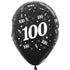 Age 100 Metallic Black Latex Balloons 30cm 25pk