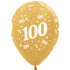 Age 100 Metallic Gold Latex Balloons 30cm 25pk