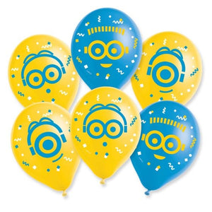 Balloon - Printed Latex Minions Latex Balloons 30cm 6pk