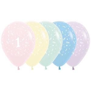 Balloon - Printed Latex Pastel Matte Age 1 Assorted Latex Balloons 30cm 25pk