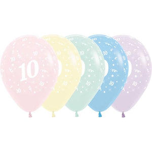 Balloon - Printed Latex Pastel Matte Age 10 Assorted Latex Balloons 30cm 25pk