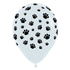 Paw Prints Fashion White Latex Balloons 30cm 25pk