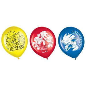 Balloon - Printed Latex Sonic the Hedgehog Latex Balloons 30cm 6pk