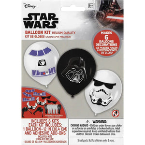 Balloon - Printed Latex Star Wars Galaxy Latex Balloons & Paper Adhesive Add-Ons 30cm 6pk
