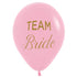 TEAM Bride Fashion Pink & Gold Ink Latex Balloons 30cm 25pk