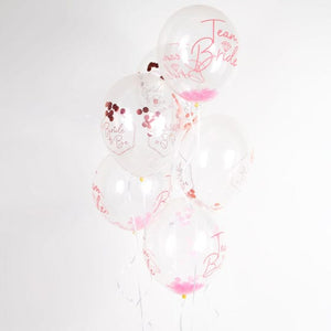 Balloon - Printed Latex Team Bride Latex Balloons with Confetti 30cm 6pk