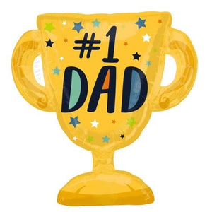 Balloon - Supershapes, Numbers & Letters #1 Dad Trophy SuperShape Foil Balloon 66cm x 68cm Each
