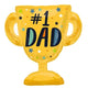 Balloon - Supershapes, Numbers & Letters #1 Dad Trophy SuperShape Foil Balloon 66cm x 68cm Each