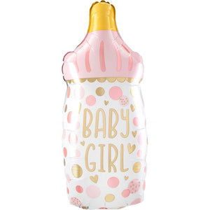 Balloon - Supershapes, Numbers & Letters Baby Girl Bottle SuperShape Foil Balloon 33cm x 79cm Each