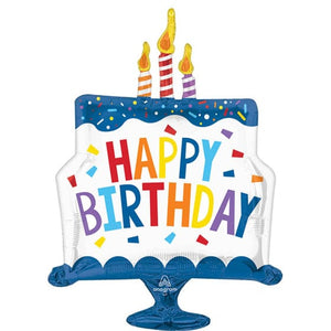 Balloon - Supershapes, Numbers & Letters Bday Tiered Cake SuperShape Foil Balloon 55cm x 73cm Each