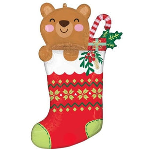 Balloon - Supershapes, Numbers & Letters Beary Christmas SuperShape Foil Balloon 81cm Each