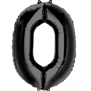 Balloon - Supershapes, Numbers & Letters Black / 0 Numeral SuperShape Foil Balloon 86cm Each