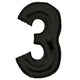 Balloon - Supershapes, Numbers & Letters Black / 3 Silk Lustre Large Number Foil Balloons Each