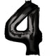 Balloon - Supershapes, Numbers & Letters Black / 4 Numeral SuperShape Foil Balloon 86cm Each