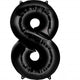 Balloon - Supershapes, Numbers & Letters Black / 8 Numeral SuperShape Foil Balloon 86cm Each