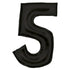 Black Large Number 5 Silk Lustre Foil Balloon 56cm w x 89cm h Each