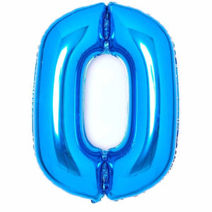 Balloon - Supershapes, Numbers & Letters Blue Large Number 0 Foil Balloon 64cm w x 90cm h Each