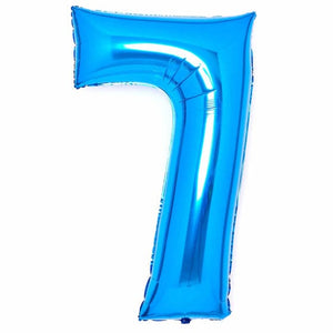 Balloon - Supershapes, Numbers & Letters Blue Large Number 7 Foil Balloon 53cm w x 89cm h Each