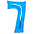 Blue Large Number 7 Foil Balloon 53cm w x 89cm h Each