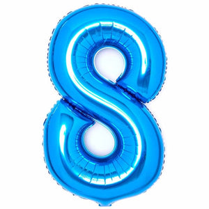 Balloon - Supershapes, Numbers & Letters Blue Large Number 8 Foil Balloon 54cm w x 87cm h Each