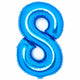 Balloon - Supershapes, Numbers & Letters Blue Large Number 8 Foil Balloon 54cm w x 87cm h Each