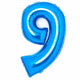 Balloon - Supershapes, Numbers & Letters Blue Large Number 9 Foil Balloon 57cm w x 91cm h Each