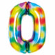 Balloon - Supershapes, Numbers & Letters Bright Rainbow Large Number 0 Foil Balloon 64cm w x 90cm h Each