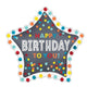 Balloon - Supershapes, Numbers & Letters Confetti Burst Birthday SuperShape Foil Balloon 86cm x 81cm Each