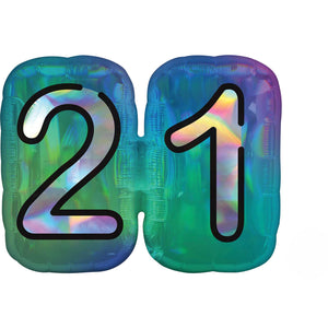 Finally 21st Holographic SuperShape Foil Balloon Each