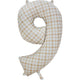 Balloon - Supershapes, Numbers & Letters Gingham Large Number 9 Foil Balloon 57cm w x 91cm h Each