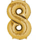 Balloon - Supershapes, Numbers & Letters Gold / 8 Numeral SuperShape Foil Balloon 86cm Each