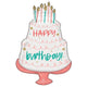 Balloon - Supershapes, Numbers & Letters Happy Birthday Happy Cake Day SuperShape Foil Balloon 53cm x 71cm Each