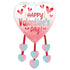 Happy Valentine's Day Diffused Ombre Hearts & Danglers SuperShape Foil Balloon 53cm x 86cm Each