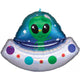 Balloon - Supershapes, Numbers & Letters Holographic Alien Space Ship Iridescent Supershape Foil Balloon 71cm x 53cm Each