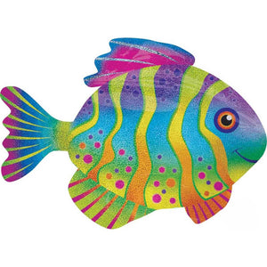 Balloon - Supershapes, Numbers & Letters Holographic Colourful Fish Supershape Foil Balloon 83cm x 58cm Each