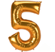 Balloon - Supershapes, Numbers & Letters Number 5 Gold Jumbo Supershape Foil Balloon 86cm x 132cm Each