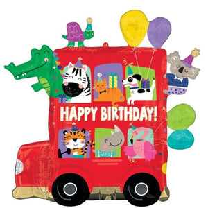 Balloon - Supershapes, Numbers & Letters Party Bus Birthday SuperShape Foil Balloon 71cm Each