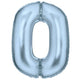 Balloon - Supershapes, Numbers & Letters Pastel Blue / 0 Silk Lustre Large Number Foil Balloons Each