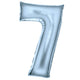 Balloon - Supershapes, Numbers & Letters Pastel Blue / 7 Silk Lustre Number Foil Balloons Each