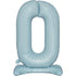 Pastel Blue Large Number 0 Air Filled Standing Foil Balloon 76cm Each