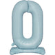 Balloon - Supershapes, Numbers & Letters Pastel Blue Large Number 0 Air Filled Standing Foil Balloon 76cm Each