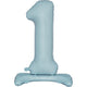 Balloon - Supershapes, Numbers & Letters Pastel Blue Large Number 1 Air Filled Standing Foil Balloon 76cm Each