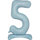 Balloon - Supershapes, Numbers & Letters Pastel Blue Large Number 5 Air Filled Standing Foil Balloon 76cm Each