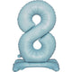 Balloon - Supershapes, Numbers & Letters Pastel Blue Large Number 8 Air Filled Standing Foil Balloon 76cm Each