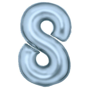 Balloon - Supershapes, Numbers & Letters Pastel Blue Large Number 8 Silk Lustre Foil Balloon 54cm w x 87cm h Each