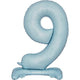 Balloon - Supershapes, Numbers & Letters Pastel Blue Large Number 9 Air Filled Standing Foil Balloon 76cm Each