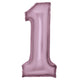 Balloon - Supershapes, Numbers & Letters Pastel Pink / 1 Silk Lustre Number Foil Balloons Each